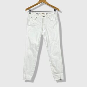 AMO Twist Skinny Jeans Womens 27 White Sea Salt Distressed Denim Casual